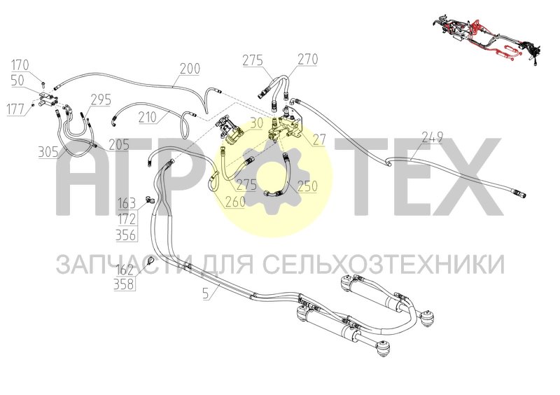 Гидросистема (2375.46.00.600-02) (№310 на схеме)